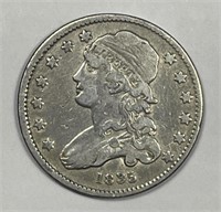 1835 Capped Bust Silver Quarter Very Fine VF det.