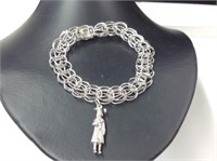925 Sterling Charm Bracelet With Safety Clasp