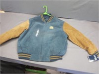 NEW Sueded Leather Letterman Jacket - Golden