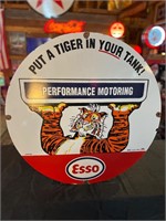 30” Round Porcelain Esso Sign