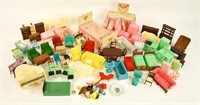 1950s Doll & Hard Plastic Dollhouse Furniture