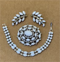 Marvella Vintage Jewelry Set Clip Ons, Brooch,