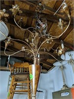 Metal Tole Style Chandelier 30" Wide