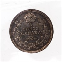 Canada 1906 Silver 5 cents MS62 ICCS