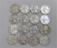 Lot of 16 silver quarters