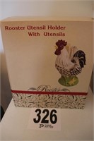 Rooster Utensil Holder with Utensils (New)(R3)