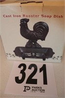 Cast Iron Rooster Soap Dish (New)(R3)