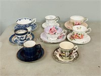 8 sets of  various brands cup & saucers