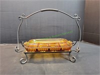 Vintage Indiana Amber Glass Divided Relish Tray