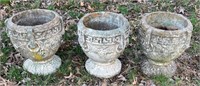 4 MATCHING CONCRETE PLANTERS