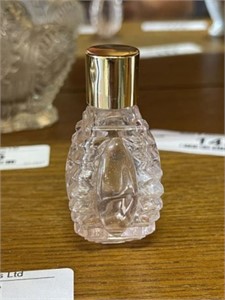 Miniature Pink Glass Perfume Bottle