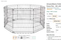 AmazonBasics Foldable Metal Pet Dog Exercise Fence