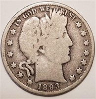 1893 Barber Half Dollar - Key-Date *HIGHLIGHT*