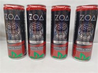 ZOA energy drink tropical punch 4- 12fl oz cans