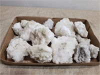 Flat of White Raw Crystal Rocks