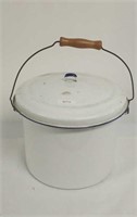 Large Enamel Pot w/ Handle and Cover