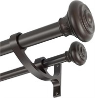 Double Curtain Rods, 72-144inch Telescoping