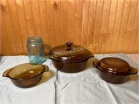 Anchor Hocking Fire King amber pieces