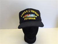 Korea Vietnam Veteran Cap/Hat USA w/Pins