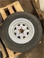 15" Karrier Radial Trailer Tire with White Wheel