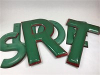 Vintage Green Metal Wall Hanging Letters