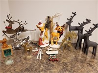 Reindeer Figures, wood, metal, ceramic