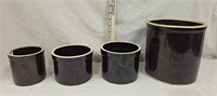 4 Piece Brown Crock Set