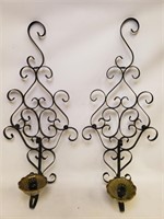 Metal And Porcelain Wall Candle Sconces