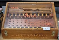 VTG. ACE TAPS & DIES WOOD STORAGE/DISPLAY BOX