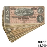 PACK OF (100) 1864 $10 CSA CONFEDERATE NOTES VF+