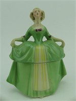 5.25" GREEN PAINTED CHINA DRESSER DOLL