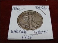 1936-90% Silver Walking Liberty half dollar US