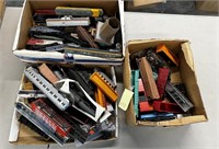 3 Boxes of Old Train Cars & Accessories