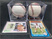 (D) Bobby Cox and Mickey Rivers signed baseballs