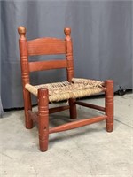 Wooden Children's Chair with Woven Seat