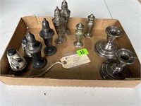 4 pr. Salt/Peps; Sterling Candle Holders