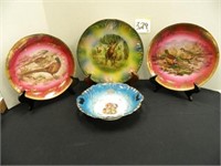 (3) Large Games Plates & German Indian Chief