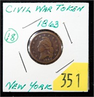 1863 Civil War token, New York