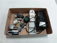 pad locks, battery chargers