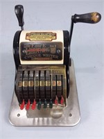 Antique The F and E Lightning Check Writer Machine