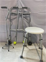 Shower Chair, cane & walker