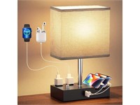 Nightstand Lamp for Bedroom with USB C Ports,
