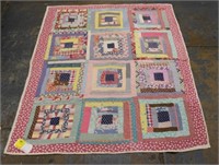 Antique Baby Quilt w/ 7 squares 45" x 54"