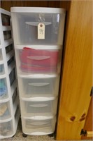 5 DRAWER TOTE WITH CASTERS AND