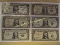 6  - One Dollar Silver Certificates -1935A,