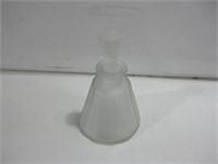 5" Vtg Frosted Glass Perfume Bottle