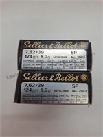SELLIER & BELLOT,  7.62x39 MM, 124 grain, SP, 2438