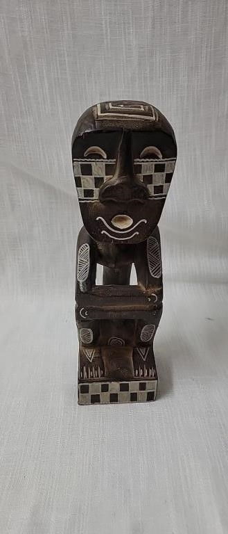12" Hand carved tribal Statue wooden