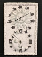 Outdoor resin sun & moon temperature clock