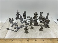 Pewter image mini trinkets and clown figurines